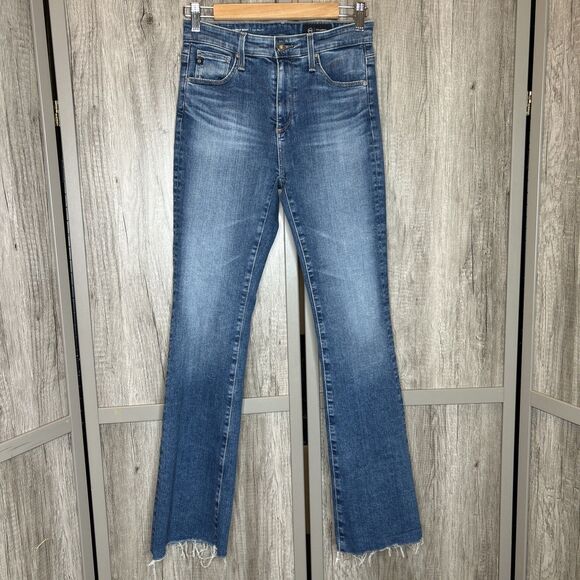 Adriano Goldschmied Farah Boot Cut High Rise Flare Wide Leg Jeans Size 26R - Picture 1 of 11